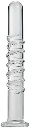 Crystal Anal Plug Masturbation Sex Toy, Transparent Thread Design Butt Plug Sm Pleasure Wand Glass Massage Dildo Penis Trainer Toys With Unique Bottom Safety Design For Couples Women And Men (S)