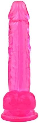Large Realistic Clear Dildo 9Inch Lifelike Soft Thick Adult Sex Toy With Suction Cup Big Jelly Dildo For Women, Purple L