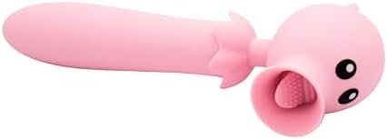 Natalie'S Toy Box Lick N' Stick Clit Flicker & G-Spot Vibrator, Dual Motor 2In1 Rechargeable Waterproof Massager For Clitoral Vaginal & Anal Stimulation, 20 Functions, Abs Silicone Adult Sex Toy