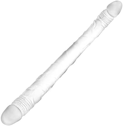 12.4 * 1.4 Inches Double Dildo Crystal Jelly Realistic Anal Long Dildo Penis Soft And Flexible With Veins And Glans Adult Sex Toys For Women/Men/Lesbian