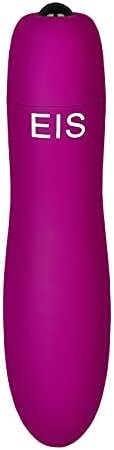 Eis Slippery Mini Vibrator - Powerful Portable Bullet Vibrator, 10 Vibration Programs - Waterproof, Battery Operated (Black)