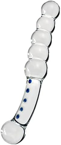 Crystal Glass Pleasure Wand Dildo Penis Beads Anal Plug, Double Head Design Butt Plug Dildo Penis Prostate Massage G-Spot Masturbator Sex Toy For Men And Women