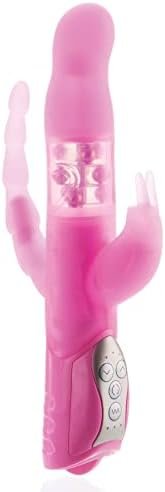 Adam & Eve Eve S Triple Pleasure Rabbit Vibrator, Pink | 10 Long, 5 Insertable X 1 Wide | Waterproof Silicone G Spot Vibrator, Clitoral Stimulator And Butt Plug In One | Multiple Vibration Modes