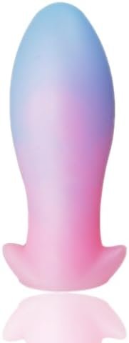 Glowing Anal Butt Plug Trainer - Super Soft Liquid Silicone Buttplug Large Anal Plug Anus Dilator Prostate Massager Anal Sex Toy For Beginner Advanced Men Women Couple (L)