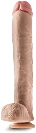 Eden Health -14 Inch Extra Long 2.5" Thick Dildo - Sturdy Suction Cup For Hands Free Play - Soft But Not Floppy Realistic Feel - Deep Pleasure Vaginal And Anal Sex Toy For Women And Men - Beige