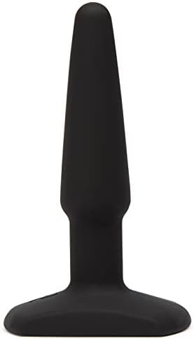 Lovehoney Classic Butt Plug - 5.5 Inch Silicone Anal Plug - Slimline With Tapered Tip & Flared Base - Waterproof - Black