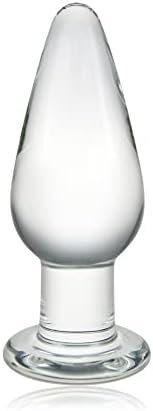 Anal Butt Plug Glass Anal Trainer Toy With Long Neck Crystal Pleasure Wand With Tapered Head Unisex Bum Plug For Men Women (M)