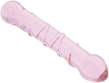 Glass Pleasure Wand, Crystal Double-Ended Dildo Penis With Raised Swirl Texture Mushroom Tip, Anal Butt Plug For G-Spot Stimulation - Image 3
