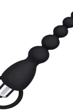 Ousandy Vibrating Anal Beads Plug Booty Bliss Waterproof Silicone Butt Plug With Removable Bullet Vibrator 7.75” Total Length, 6” Insertable (Black)