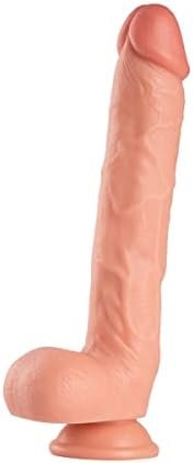Leqc 10Inch Silicone Realistic Dildo Soft Large Dildos For Women With Strong Suction Cup For Hands-Free, Flexible Lifelike Sex Toy With Curved Shaft For Vaginal G-Spot And Anal