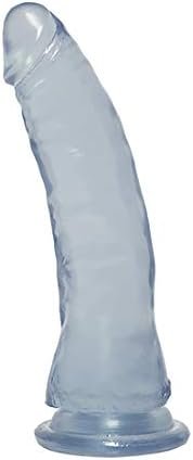 Doc Johnson Crystal Jellies - Thin Dong - 7 Inch - 1.5" Wide - Strong Suction Cup Base - O-Ring Harness Compatible Dildo, Clear