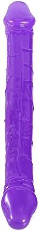 14.76Inch Double Headed Dragon Dildo, Gay Masturbator Crystal Dildo Lesbian Anal G Spot Stimulation Sex Toys For Women（Purple）
