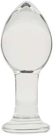 Aptitan Clear Mushroom Shaped Small Glass Anal Plug Mini Crystal Butt Plug Anal Stimulate Anal Sex Toy