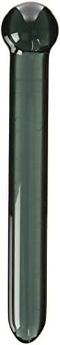 M2M Dildo, Borosilicate Glass, Sleek Wand, Black