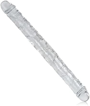 Fst Double-Ended Double Head Simulation Dildo Transparent Crystal Anal Sex Toy Vulva-Anal Universal Orgasm Masturbation Device Suitable For Lesbian And Gay Couples 13In