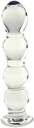 Cchw Glass Anal Beads - Crystal G-Spot Massage Dildo Anal Butt Plug Pleasure Wand Sex Toys For Couple Lover (Style 01), Clear