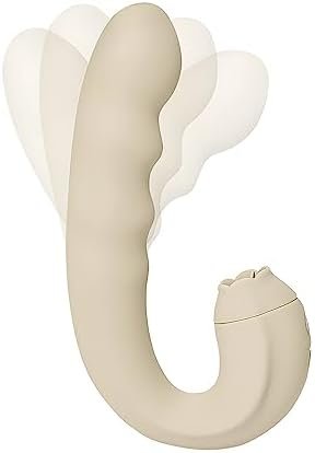 Swtshe Vibrating Wand Licking Tongue 2 In 1 Sex Toy For Women With 3 Rotating Speed 10 Vibration Modes Waterproof Ultra-Hygienic Medical Silicone(White)