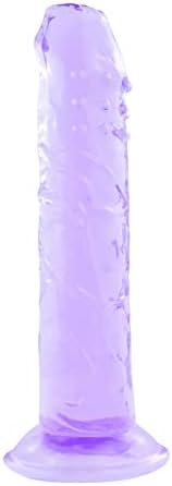 Shkanla 7.87 Inch Realistic Dildo With Suction Cup Base For Hands-Free Play, Ultra-Real Large Dildos With Raised Veins And Half-Foreskin Head For Vaginal G-Spot And Anal Prostate Play (Purple)