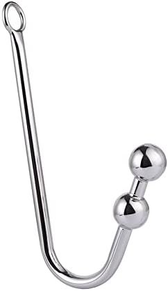 Anal Bead, Stainless Steel Anal Hook Butt Plug With 2 Balls, Rope Hook With O Ring, Bondage Fetish Toy For Unisex Adult Sex Factory
