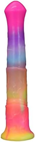 Luminous Large Horse Dildo Horse Anal Plug Slim Tall Dildo Flexible Rubber Dildo Woman Adult Sex Toy Glowing Glow In The Dark 11 Inch