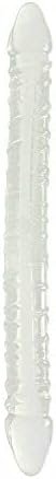 16.92In Double-Ended Double Head Simulation Dildo Transparent Crystal Anal Sex Toy Vulva-Anal Universal Orgasm Masturbation Device Suitable For Lesbian And Gay Couples (L-Clear)