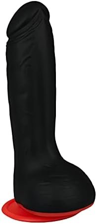 Eis Deluxe Black/Red Mamba Dildo - G-Spot And Anal Dildo With Suction Cup - Skin-Friendly Silicone, Realistic Design (8.3 Inches)