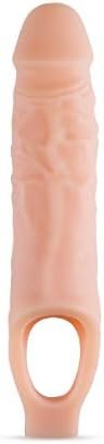 Performance Plus - Purio Silicone Cock Sheath Realistic Penis Enlargement Extender - Thicken Penis 2", Extend .5", Satin Smooth Ultrasilk, Ribbed For Pleasure, Stretch Your Balls, For Men - Beige - Image 2