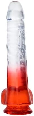 Realistic Dildo, 9.6 Inch Body-Safe Material Lifelike Huge Penis With Strong Suction Cup For Hands-Free Play, Flexible Cock Adult Sex Toys For Women (Red) - Image 2