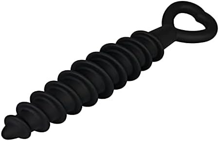 Eis Spiral Screw Anal Plug - Anal Dildo, Butt Plug, Skin-Friendly Silicone, Flexible Shape, Wide Base - 6.9 Inches