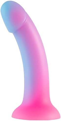 8'' Liquid Silicone Realistic Dildo,Gradient Color Penis For Vaginal And Anal Sex,Adult Sex Toy G-Spot Prostate Orgasm,Lifelike Dick With Strong Suction Cup Compatible Strap-On Harness