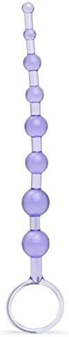 Lovehoney Purple Anal Beads With Finger Loop - Beginner Friendly - 8 Inch