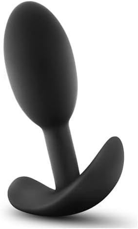 Blush Anal Adventures Platinum - Vibra Slim Plug Small - Premium Ultra Silk Silicone Butt Plug With Anchor Base - 1 Inch Width - Anal Sex Toy - Black - Image 3