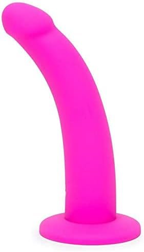 Lovehoney Curved Dildo - 6 Inch Suction Cup Dildo - Flexible Anal Dildo For Men And Women - Harness Compatible Strap On Dildo - Smooth Silicone Dildo Adult Sex Toy - Waterproof - Pink