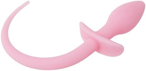 Adult Sm Sex Toy Silicone Soft Anal Plug Tail Vestibular Masturbator Male Uminous Anal Plug (Pink) - Image 2