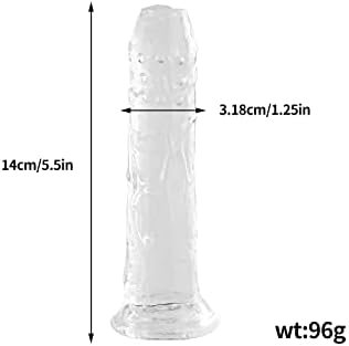 Shkanla Realistic Dildo For Beginners, 5.5 Inch Lifelike Dildo With Strong Suction Cup, Waterproof Real Penis With Half-Foreskin Head, Raised Veins, Sex Toys For Women (Clear) - Image 2