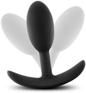 Blush Anal Adventures Platinum - Vibra Slim Plug Small - Premium Ultra Silk Silicone Butt Plug With Anchor Base - 1 Inch Width - Anal Sex Toy - Black - Image 2