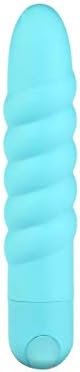 Maia Toys Lola Usb Rechargeable Silicone 10-Function Vibrating Twisty Bullet (Blue)