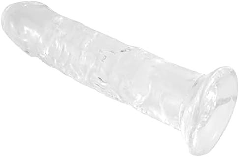 Shkanla G Spot Dildo With Suction Cup For Hands-Free Play, 8.87Inch Realistic Huge Dildos, Ultra-Soft Body-Safe Material Sex Toys For Vagina Anus Intercourse For Women, Couple (Clear)