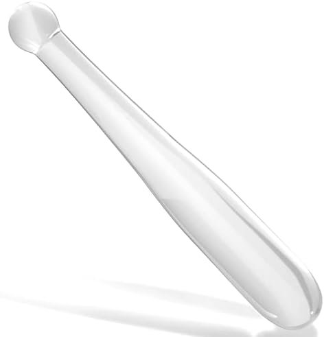 Glass Butt Plug Anal Dildo Pleasure G-Spot Wand Baseball Bat Shaped Double Ended Dildo Prostate Massager Fetish Masturbation Sex Toy For Women Men Tjijp (L) Transparent