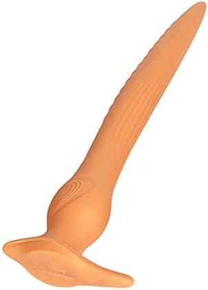 Super Long Anal Plug Dildo, Flexible Liquid Silicone Butt Plug Vaginal Anus Dilator Prostate Massage Stimulation Adult Erotic Sex Toys For Women Men (Medium) Gold - Image 3
