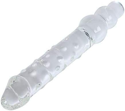Epichao Large Transparent Double Head Glass Dildo Crystal Penis Female Masturbation With 3 Big Beads Anal Plug Butt Bead Plug (11") - Image 3