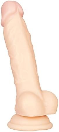 Eis Natural Dildo With Testicles And Suction Cup - G-Spot And Anal Dildo - Slippery Soft, Realistic Design (6.7 Inches)