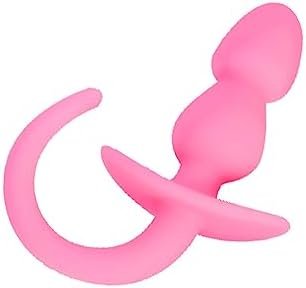 Silicone Dog Anal Plug Butt Plug Tail Luminous Anal Plug Dog Puppy Tails With T-Shaped Base Anal Plug Pink Anal Plug Dog Sex Toy Prostate Plug For Adult Sex Pleasure