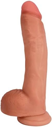 Lynx 9 Inch Super Realistic Dual Density Dong With Balls - Light