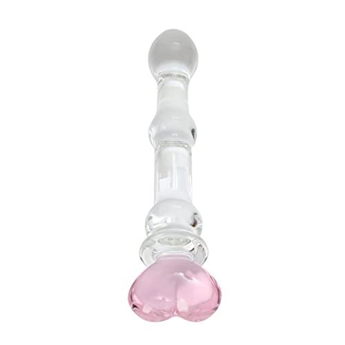 Epichao Novelties Glass Dildo Crystal Penis Glass Wand G-Spot Stimulation Female Masturbator (Heart) - Image 3