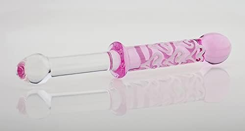 Wowlife Double-Ended Crystal Dildos Glass Pleasure Wand Anal Plug - Pink Style Series (Style B) - Image 3