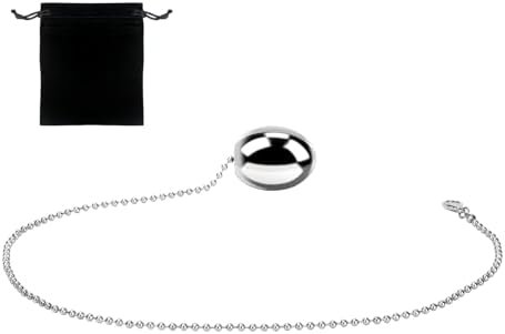Large Anal Plug Metal Ball Butt Plug With Safety Chain Massage Wand Anus Dilator For Women Men Couple (Egg-Shaped, L)
