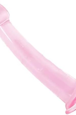 Curved G-Spot/P-Spot Penetration Jelly Dildo - 4 Different Size Options! Medium Pink