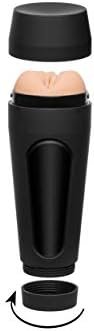 Doc Johnson Main Squeeze - Honey Gold - Ultraskyn Stroker - Squeeze Plate For Precise Pressure - Twist End Cap To Control Suction - Discreet Premium Stroker - Male Masturbator, Vagina, Caramel - Image 2
