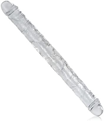 Fst Double-Ended Double Head Simulation Dildo Transparent Crystal Anal Sex Toy Vulva-Anal Universal Orgasm Masturbation Device Suitable For Lesbian And Gay Couples 12In